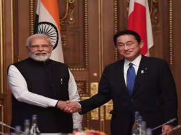 Prime Minister of India Narendra Modi and Japanese Prime Minister Fumio Kishida